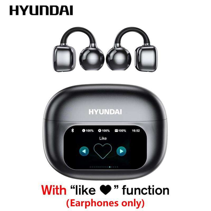 Experience Unmatched Sound Quality with HYUNDAI C02 Clip-On Ear Headphones Featuring LCD Touch Screen and Noise Cancellation for Ultimate Music and Call Clarity