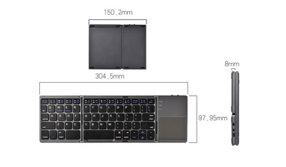 Wireless Foldable Bluetooth Keyboard Multi-Function Button