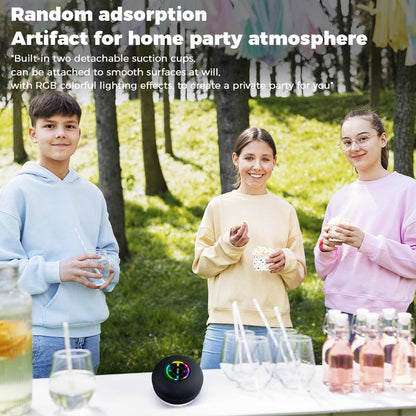 Premium Waterproof Bluetooth Speaker with Suction Cup and LED Lighting, 360° Surround Sound | Wireless Shower Speaker Perfect for Bathing, Beach, and Camping | Integrated Microphone and Bluetooth 5.4 | Ideal Gift for All Ages (Black)
