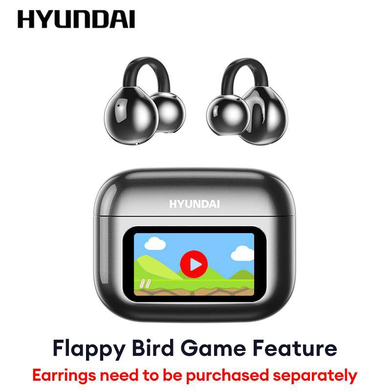 Experience Unmatched Sound Quality with HYUNDAI C02 Clip-On Ear Headphones Featuring LCD Touch Screen and Noise Cancellation for Ultimate Music and Call Clarity