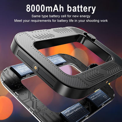 Illuminate Your Creativity: The Ultimate 2-in-1 Professional Circular Handheld Photography Fill Light with Rechargeable Battery & Adjustable Selfie Tripod