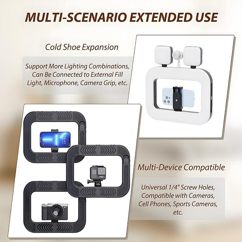 Illuminate Your Creativity: The Ultimate 2-in-1 Professional Circular Handheld Photography Fill Light with Rechargeable Battery & Adjustable Selfie Tripod