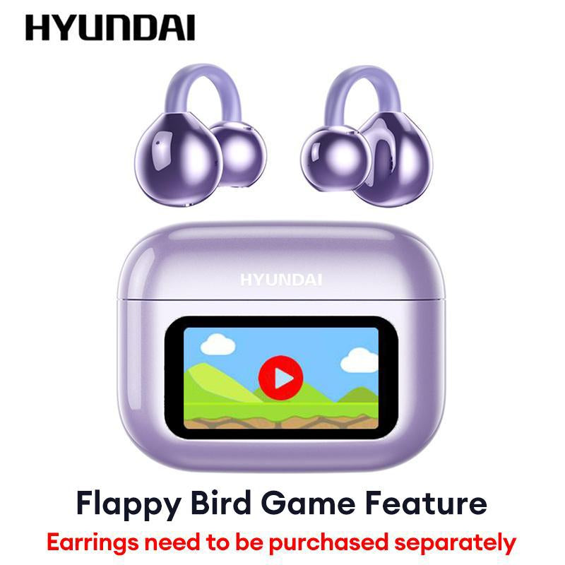 Experience Unmatched Sound Quality with HYUNDAI C02 Clip-On Ear Headphones Featuring LCD Touch Screen and Noise Cancellation for Ultimate Music and Call Clarity