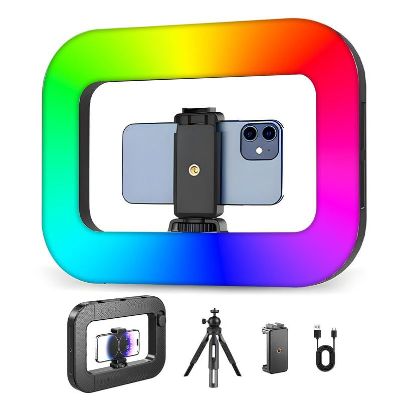 Illuminate Your Creativity: The Ultimate 2-in-1 Professional Circular Handheld Photography Fill Light with Rechargeable Battery & Adjustable Selfie Tripod