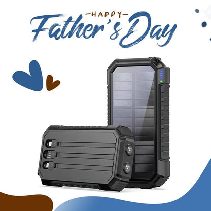 High-Capacity 27000mAh Solar Power Bank with Integrated Cables, Five Outputs, Fast Charging, and Dual Flashlights - Versatile Portable Solar Charger for All Mobile Devices