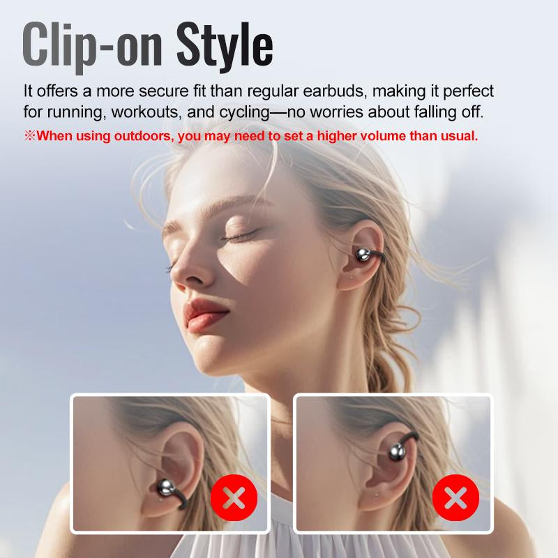 Experience Unmatched Sound Quality with HYUNDAI C02 Clip-On Ear Headphones Featuring LCD Touch Screen and Noise Cancellation for Ultimate Music and Call Clarity